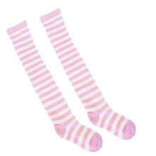 Halloween-Socken, knielang, gestreift, Kompression, 1 Paar, weiß