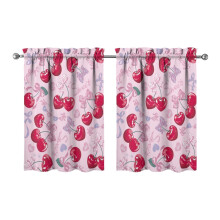 Vintage cherry tier kitchen curtains 28x36 in 2 panels
