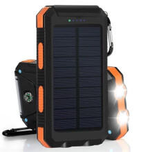 Solcellepanel 8000mAh for iOS og Android Svart
