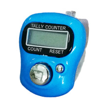 LED Finger Ring Counter Compact Adjustable Sky Blue