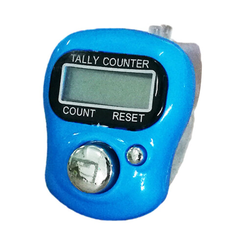 LED Finger Ring Counter Compact Adjustable Sky Blue