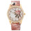 Women's Rhinestone Wristwatch Rose Pattern Red Quartz 4
