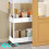 3-Tier Slim Rolling Storage Cart with Wheels and Adjustable 6