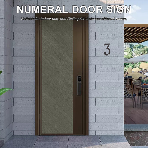 Cast Iron Address Numbers Dark Brown Rectangular Outdoor 1 1