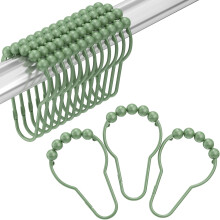 Crochets de rideau de douche en acier inoxydable nickelé poli, lot de 12