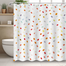 Moderner minimalistischer Duschvorhang mit Polka-Dot-Muster und 12 Haken