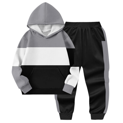 Barne vinterhettegenser med lange ermer i polyester