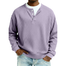 Sweat-shirt Henley homme violet clair XL