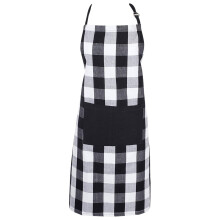 Grembiule da chef a quadri con cinturino regolabile per il collo, unisex, 1 pezzo