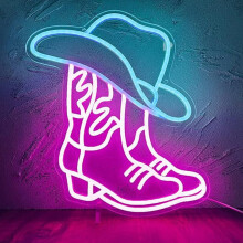 Ściemnialny neon LED z kotem, dekoracja ścienna 1 szt.