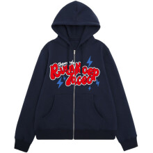 Sweat à capuche unisexe bleu marine XXXL