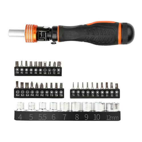 ROCKROK Spärrskruvmejsel med magnetiska bits 40-delars set