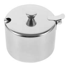Pot à sucre en acier inoxydable avec couvercle et cuillère, pot à sel, fermeture magnétique, 1 pièce