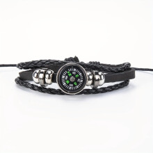 Bracciale con ciondolo a bussola in similpelle, 1 pezzo