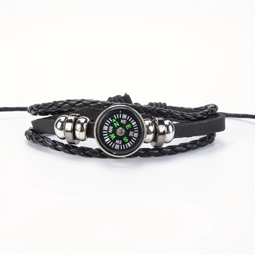 Kompasshänge Armband Konstläder1 st