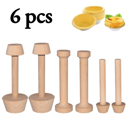 Holz-Törtchenstampfer-Set, 6-teilig, doppelseitig, für Mini-Eierkuchen