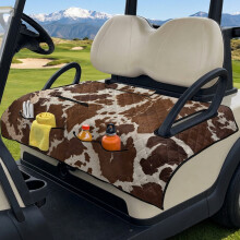 Golfwagen-Sitzbezug, braun mit Kuhmuster, Universal, 2-Sitzer
