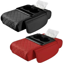 Auto Armsteunmat van PU-leer, 4-in-1 universeel