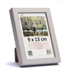 Klassischer Bilderrahmen aus Holz, elegant, robust, weiß, 9x13 cm — bilderrahmen weiß 9x13, holz bilderrahmen