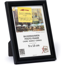 Schwarzer Holzrahmen für Fotos Klassisch Elegant 9x13 cm mit Standaufsteller — bilderrahmen 9x13
