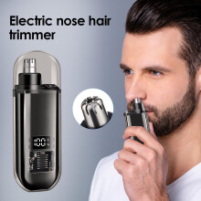 Nose Hair Trimmer for Men Rechargeable 6000 RPM Black Type-C