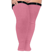 Plus size kompressionsstrømper til kvinder, lyserøde