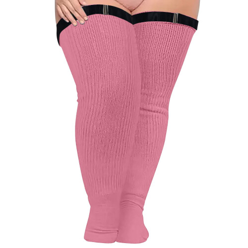 Plus size kompressionsstrømper til kvinder, lyserøde