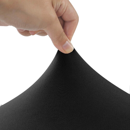 Toalha de mesa retangular preta em elastano elástico, lavável. 2