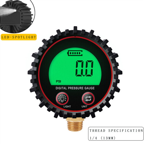 Manômetro digital de pressão de gás com base NPT de 1/4". 1
