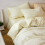 Bed Sheets Set Light Yellow Twin Size with Pillowcases 2