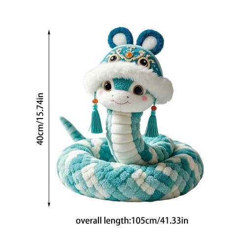 Cobra de Pelúcia Verde 65 cm (25,6 polegadas) Ano Novo Chinês 2