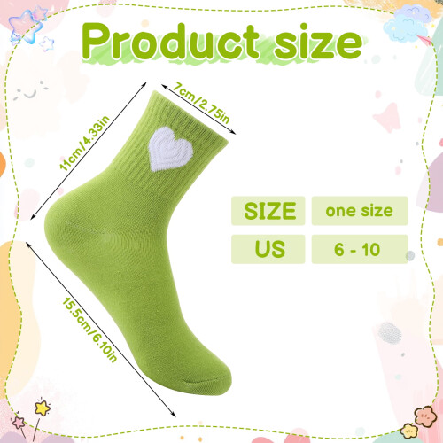 Calcetines deportivos de algodón multicolor con estampado de corazones para niñas. 1