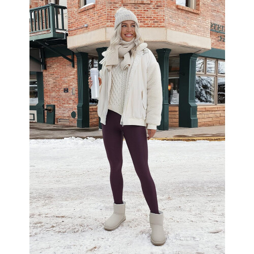 Calça legging feminina YOGA com forro térmico de lã, tamanho 28 polegadas. 2