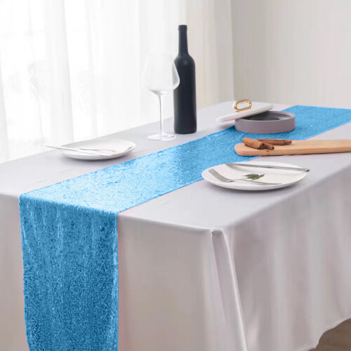 Caminho de mesa decorativo com lantejoulas, 30 x 180 cm (12 x 71 polegadas) 1