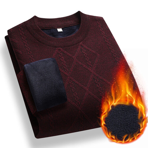 Pull thermique doublé polaire pour homme, col rond 2