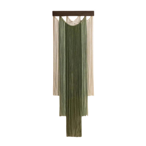 Makramee-Wandbehang, Boho-Stil, grüne Quasten