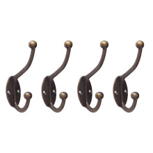 Crochets muraux vintage en alliage de zinc (lot de 4)