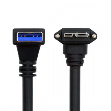 Cabo USB 3.0A macho para Micro-B 3.0 com conector em ângulo para baixo, 25 cm