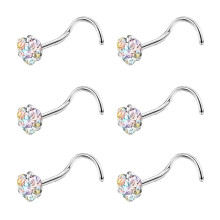 Szív alakú orr piercing CZ6 darabos