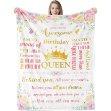 Pink Floral Throw Blanket for Women 40x50 inches
