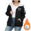 Felpa da donna oversize con cappuccio e zip intera foderata in pile 1