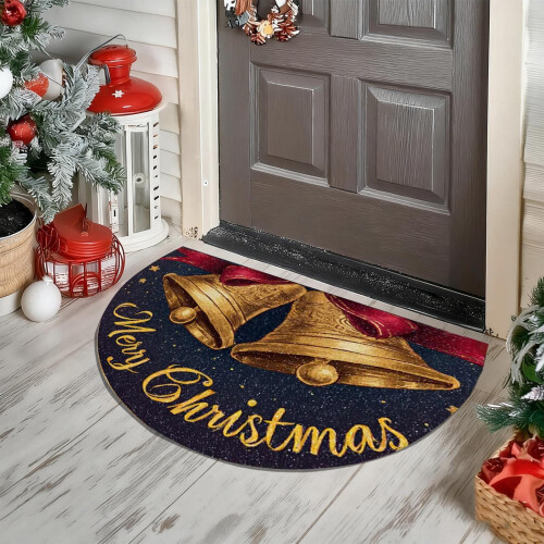 Grøn halvcirkel dørmåtte polyester 20x24 tommer 1