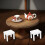 Tabouret miniature en bois blanc style banc de parc 4
