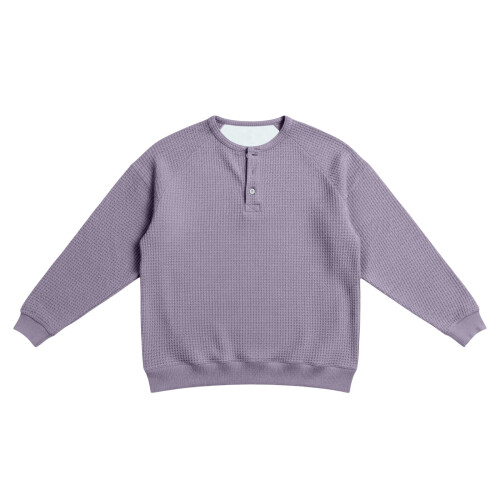 Herren-Henley-Sweatshirt, Helllila, XL 2
