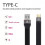 Cablu de date USB-C la USB-A, 10 Gbps, 13 cm, plat și flexibil. 6