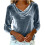 Blusa feminina lisa de manga comprida com gola drapeada. 4