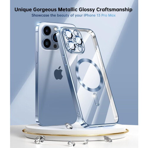 Magnetische Slim-Hülle für iPhone 15 Pro, Blau 1