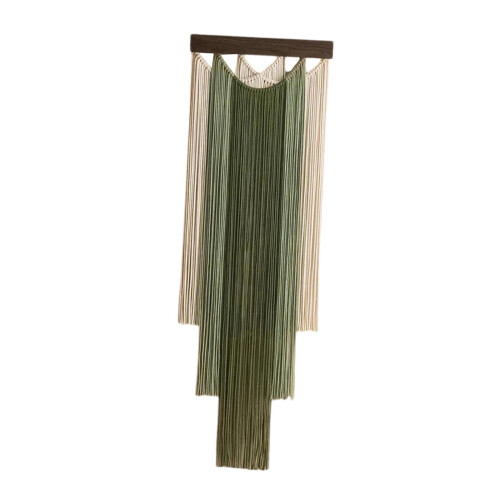 Makramee-Wandbehang, Boho-Stil, grüne Quasten 2