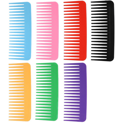 Pente de dentes largos para cabelos cacheados, ondulados, molhados e secos (6 polegadas) 1