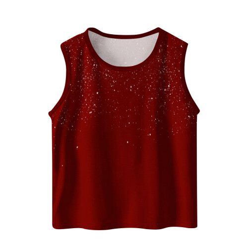Barnas ermeløse singlet, ensfarget, trykk, myk stil 1